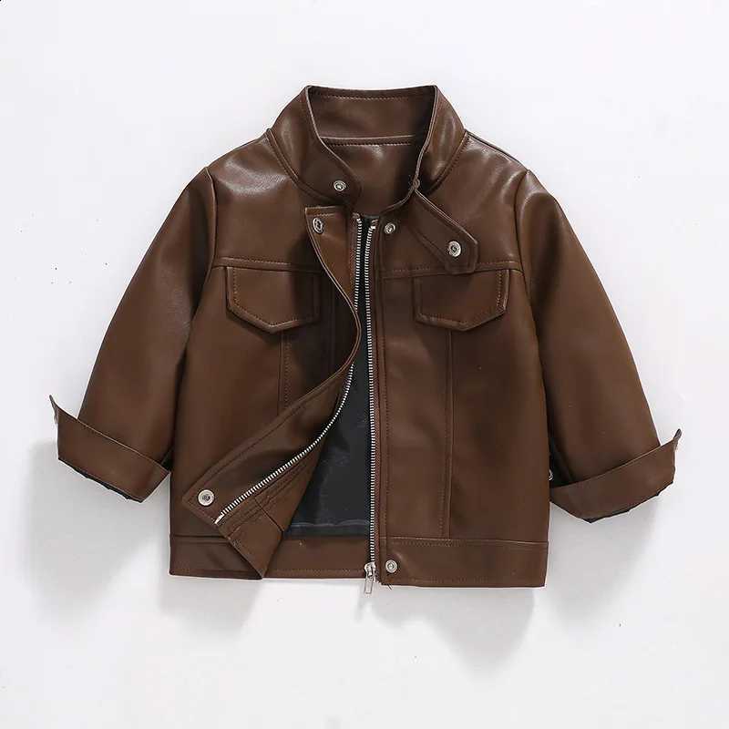 Autumn Boys Spring PU Jacket Waterproof Zipper Fashion Children's Leather Coat Birthday Gifts 2 3 4 5 6 7 8 Years Kids ClothesT260916