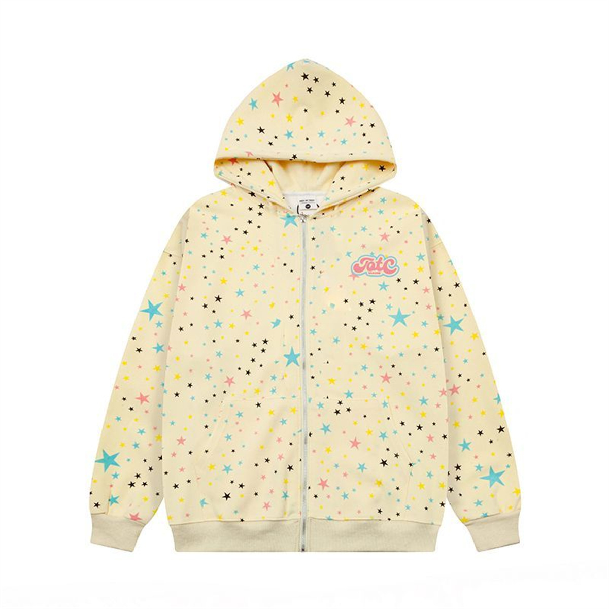 Halloween Fashion Women's Full Print Star Zipper Hoodie Sweatshirt Japanese Streetwear Casual Long Sleeve Pullover Designer Fashion For Autumn