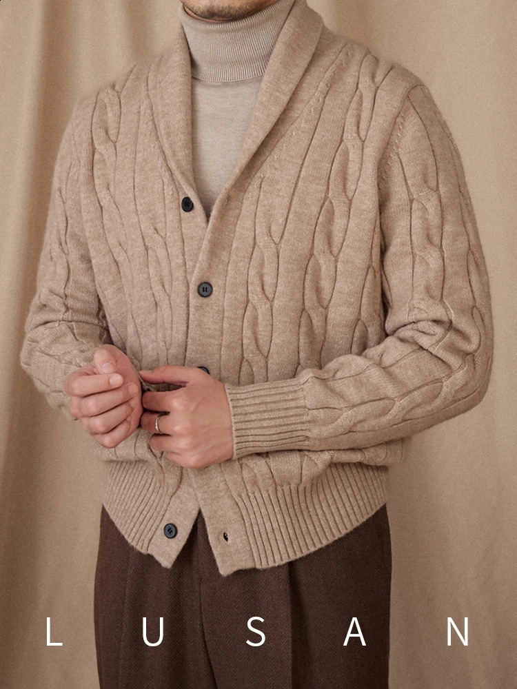 Thick Knitwear Autumn and Winter T Sweater Cardigan Fruit Collar Vintage Light Mature Casual Coat 260828