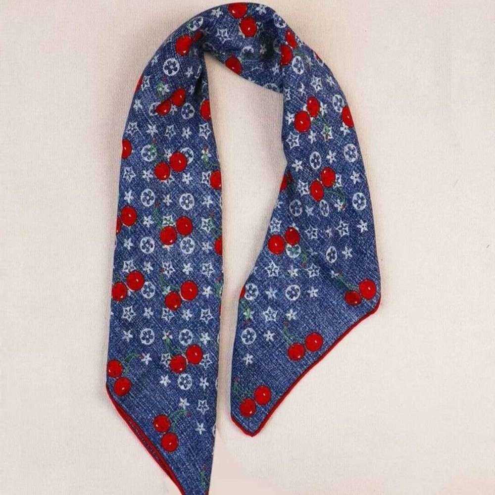 65*65 Cherry Cotton-Linen Double-Sided Square Scarf For Spring Autumn And Winter P679 S260917TR96