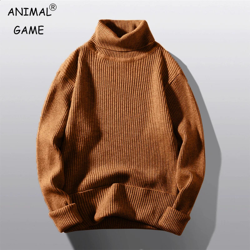 Men's Turtleneck Sweater Autumn Men's Knitting Pullovers Rollneck Sweater Winter Warm Men Jumper Slim Fit Casual Streetwear 260917