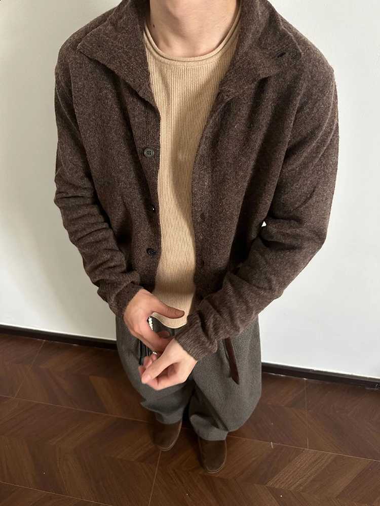 Cardigan Turtleneck Knit Vintage Half Mens Trendy Loose Fit Button Sweater Jacket Old Money Style Casual Outerwear For Men J260916