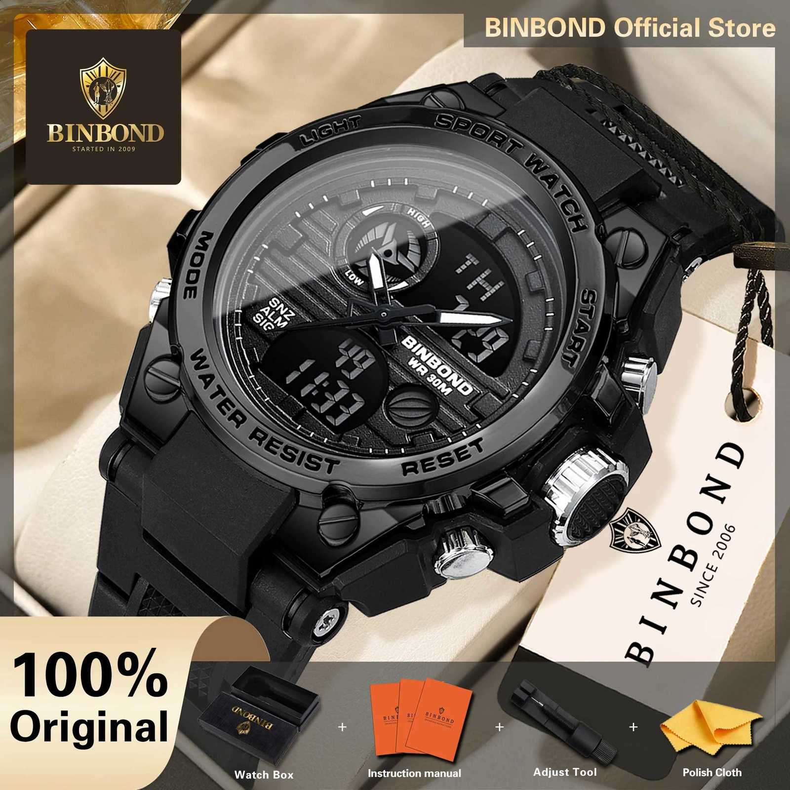 BINBOND Chronograph Quartz Watches For Men Luxury Luminous Waterproof Men's Watch Sports Reloj Festina Hombre +Gift BoxT260916