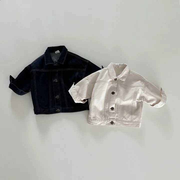 Long Autumn Children Sleeve Denim Coat Solid Boys Jacket Baby Girl Casual Coat Infant Single Breasted Outerwear Kids ClothesT260916