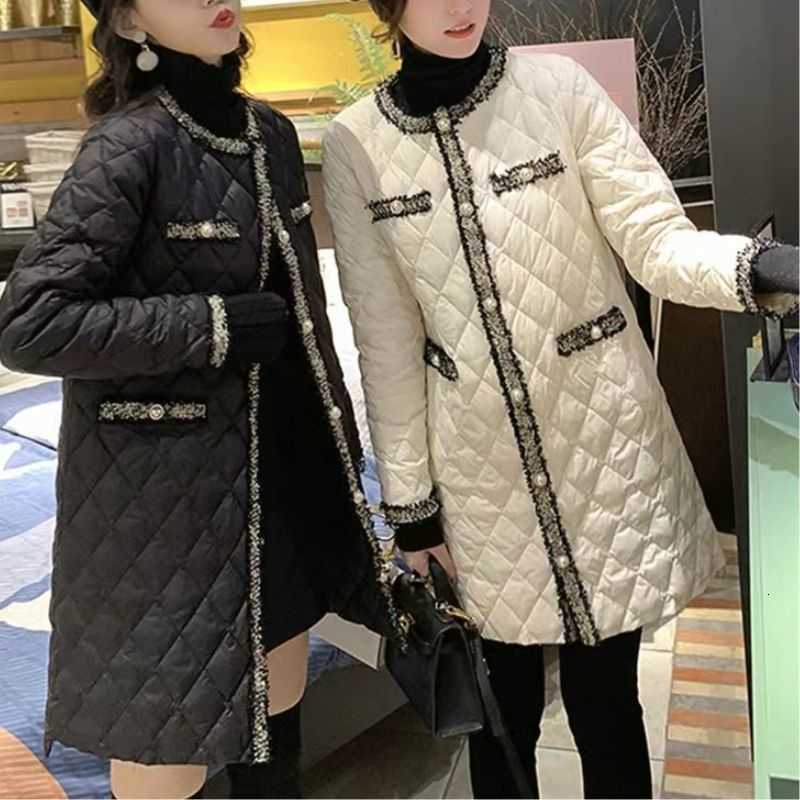 Winter Women's Elegant Fashion Autumn Loose Parkas Top Ladies Casual All-match Cardigan Coat Female Buttons Long Jacket Outwear H260917