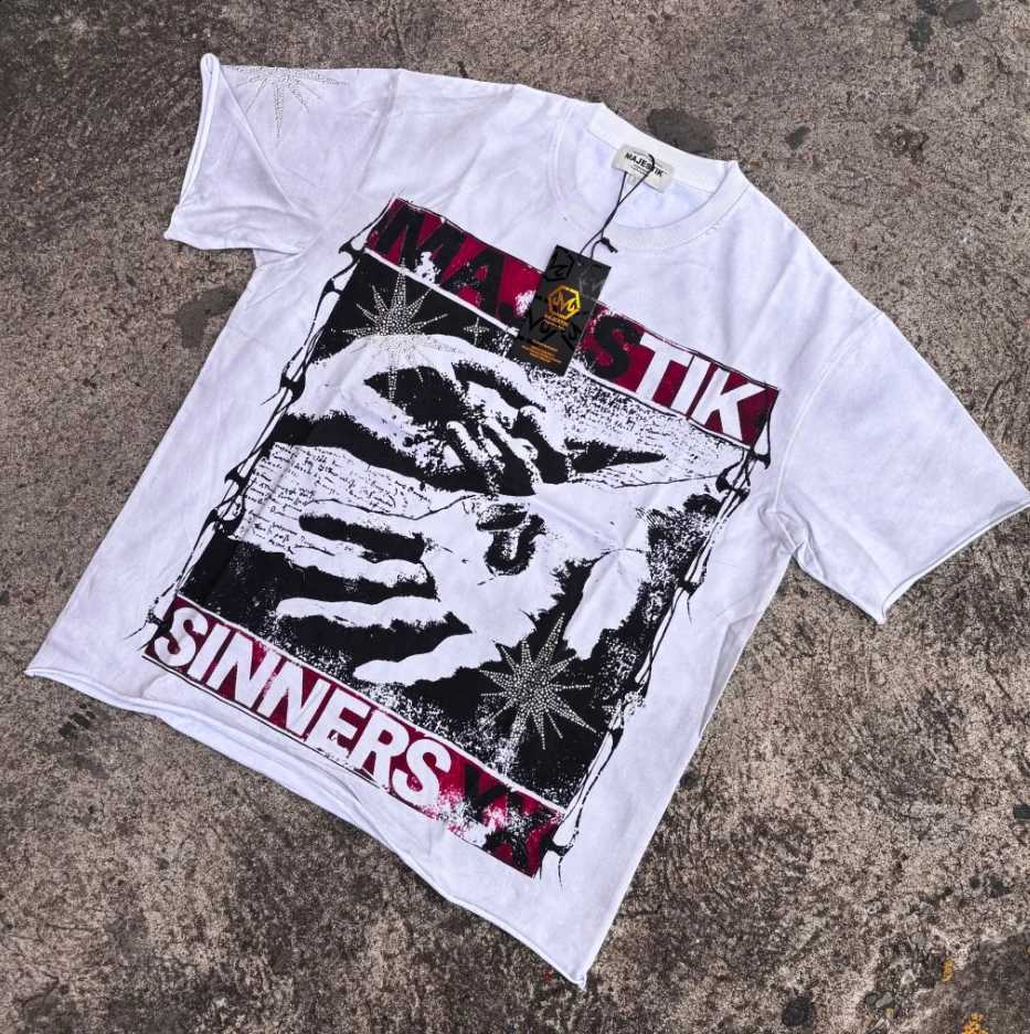 Men Oversized TShirt Tiedye Distressed Figure Graphic Print Raw Hem Short Sleeve Tee Hip Hop Streetwear White Tops X260916