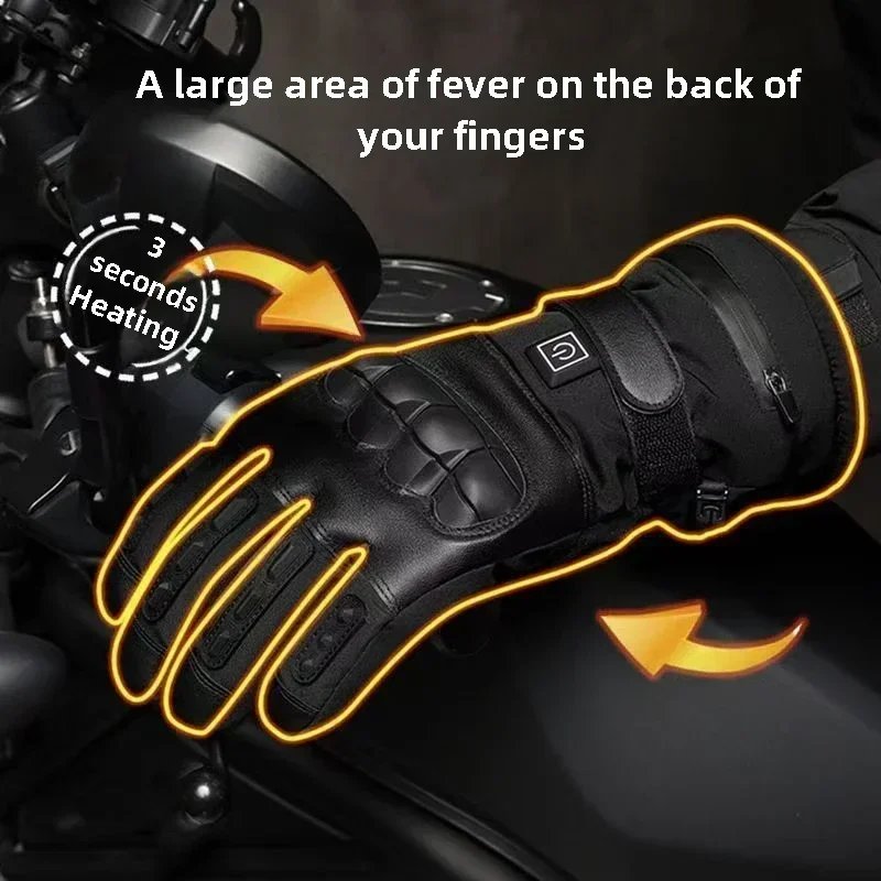Heated Motorcycle Gloves for Winter Riding Warm Cycling Protection