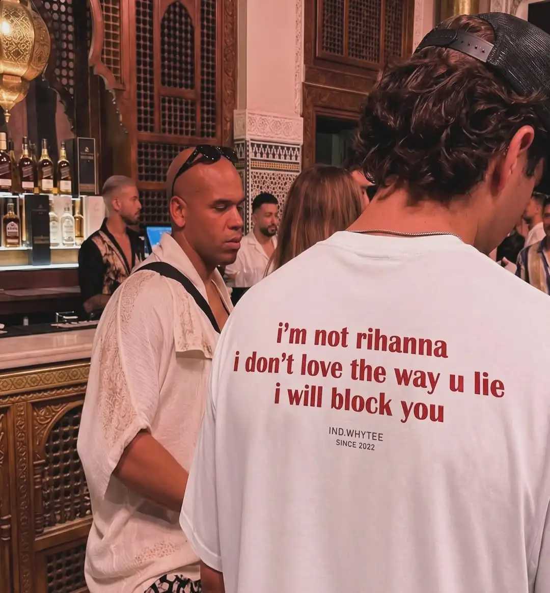 Letter Printed T-shirt for Men and Women Slogan Pattern Loose White Short Sleeved T-shirt Y2K Hip-hop Casual Street Top X260916