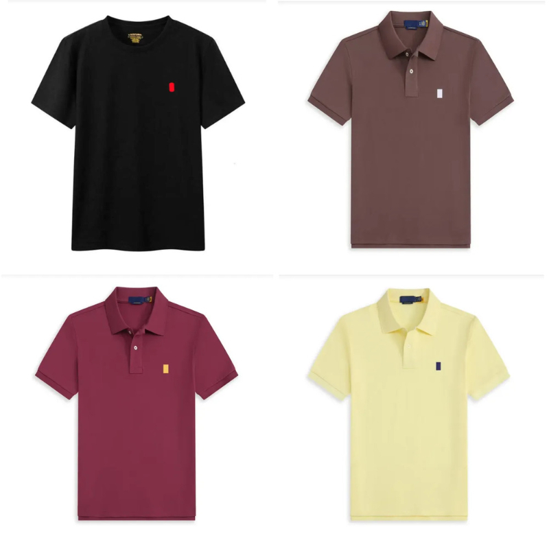 Designer Ralfmen Laurent T Shirt Men And Women Summer Casual Daily Business Short Sve Pure Cotton Breathable Tshirt Polo Small Horse Embroidery 66D