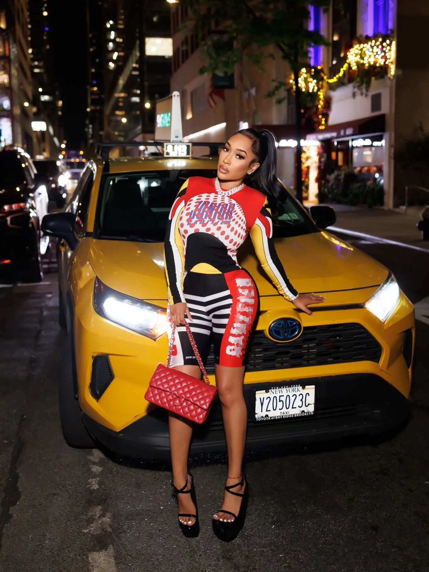 STYLISH LADY Y2K Letter Print 2 Piece Outfit 2026 Summer Women Long Sleeve Top Biker Shorts Pants for Nightclub Streetwear 260917