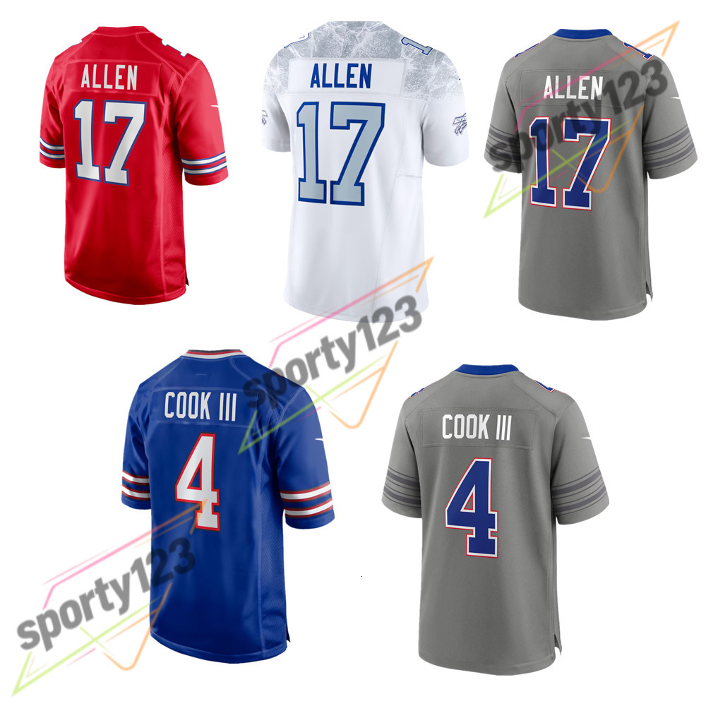 2026 Men's New Style Josh 17 Allen Football Jersey Stitched Keon 0 Coleman James 4 Cook III Khalil 10 Shakir Dion Dawkins