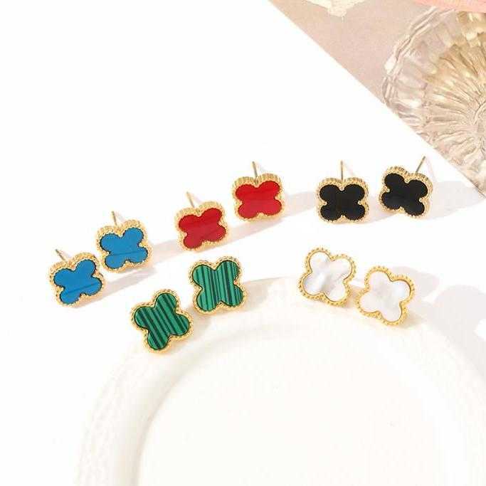 Stud Charm Earrings Mother-of-Pearl Silver 18K Gold Plated for Women Girls Valentine's Mother's Day Wedding Jewelry Gift S260917QQ78
