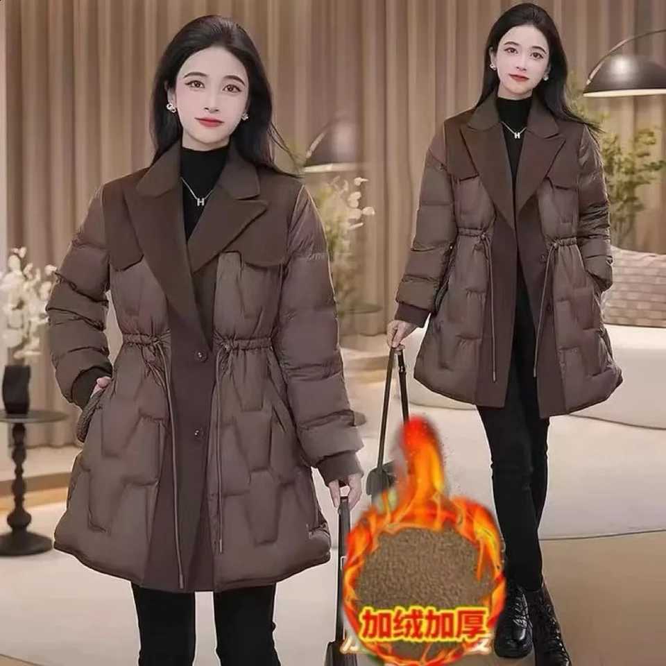 2026 New Women Down Cotton Coat Winter Jacket Female Mid Length Version Parkas Slim Fit Large Size Outwear Leisure Time Overcoat H260917