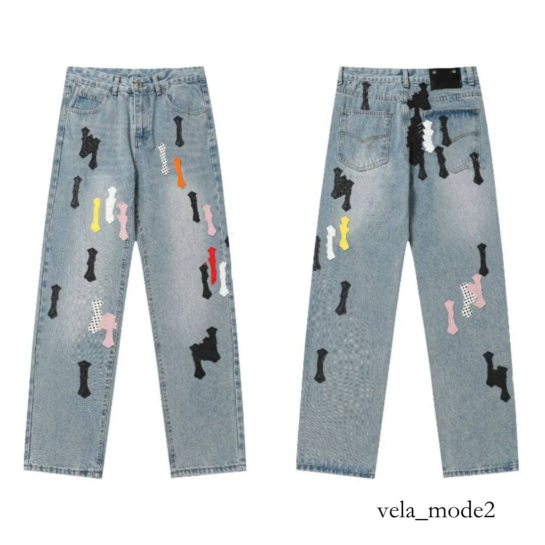Chrome Jeans Designer Contemporary Style Baggy Mens High Quality Classic Hip Hop Cotton Casual Comfortable And Breathable Daily Wear Brand Heartz Pa