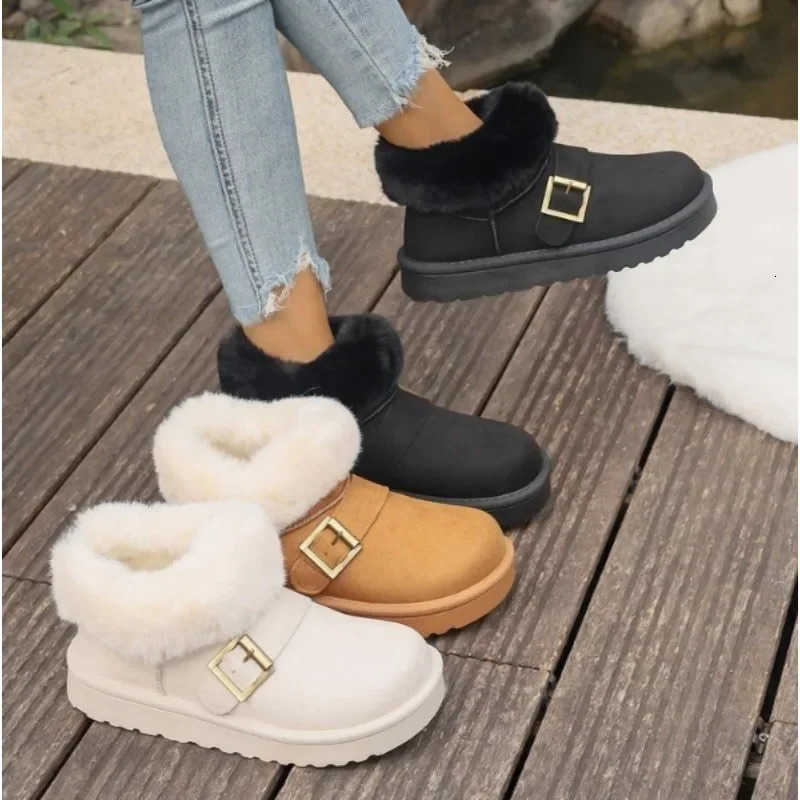 Thick 2025 Winter New Women's Bottom Snow Boots Round Head Coat Style fashionable and Casual Women's Snow Boots D260917