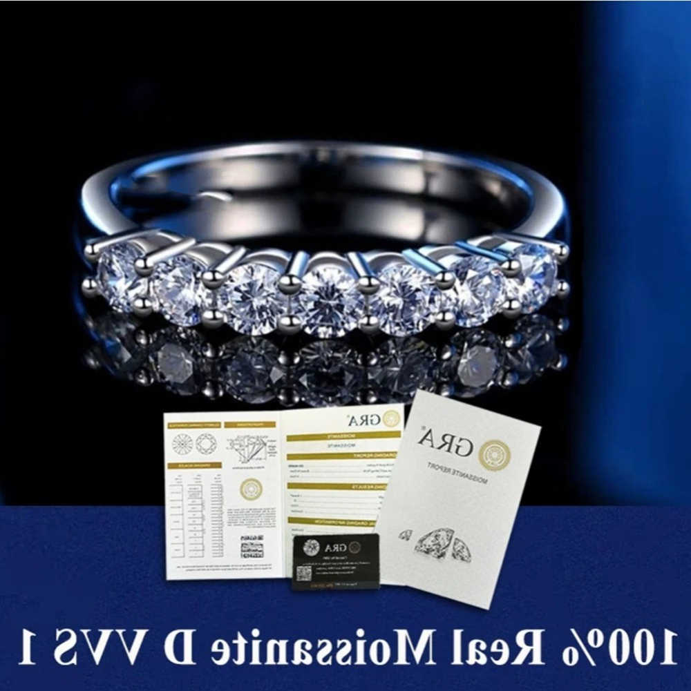 Pass % Diamond tester Pen Ring Matching Wedding Diamond Band Ring for Women 925 Sterling Silver Female Single Ring S260916G0UD