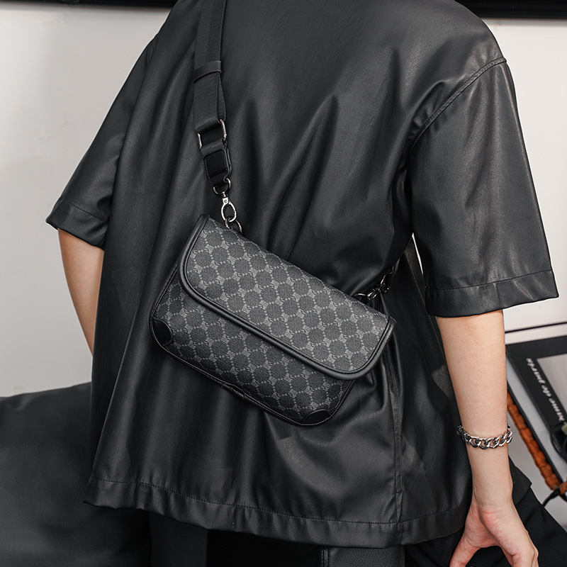 Brand Design Men Crossbody Fashion Business PU Leather Shoulder Male Mobile Phone Bag Purses Handbags New