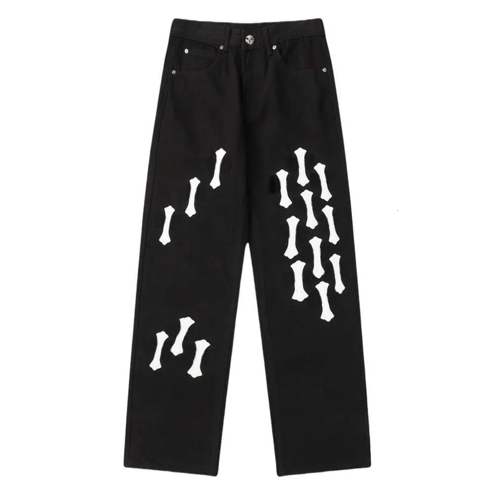 ch Tshirt Designer Cross Printed Pattern Tight Jeans Brand Chrome Hoodie Leggings Women Fashion Hiphop Casual High Street cross Pants loose fit S GO