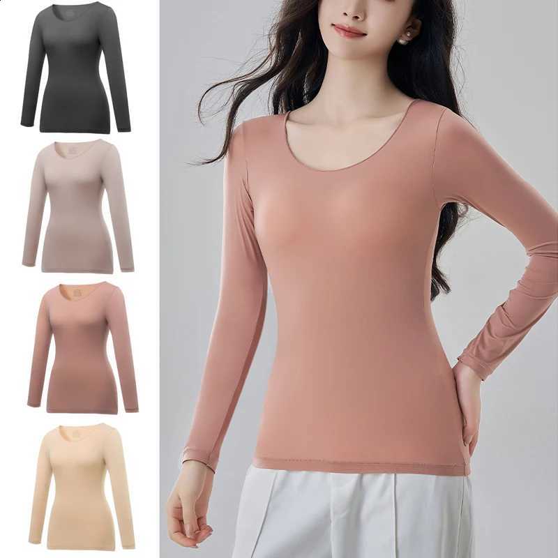1pcs Women's Ultrathin Thermal Underwear High elasticity Plus Size Constant Temperature Seamless Long Sleeve Bottoming Tops H260916