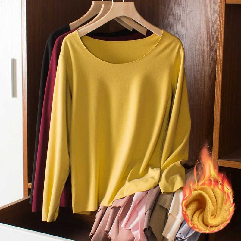 Thickened Long Sleeve round Neck Thermal Underwear Women's Warm Cotton Top Dervo Autumn Winter Base Layer T-Shirt H260916