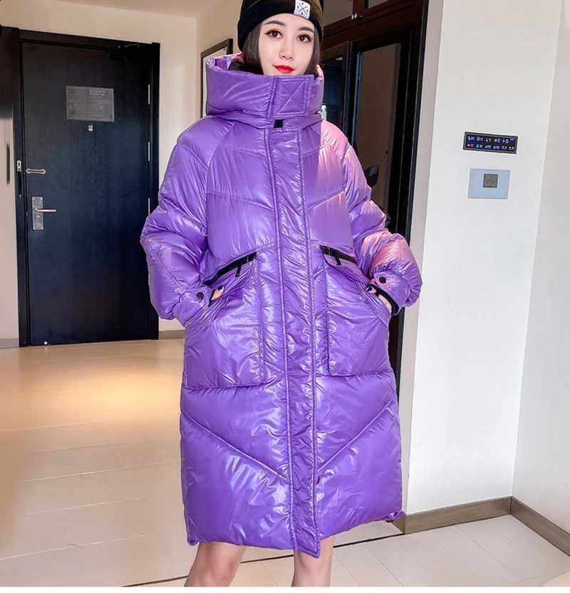 Women Winter Jacket 2026 Long Parkas Thick Down Cotton Warm Coats Korean Streetwear Hoodies Black Puffer Jacket Female Oversize H260917