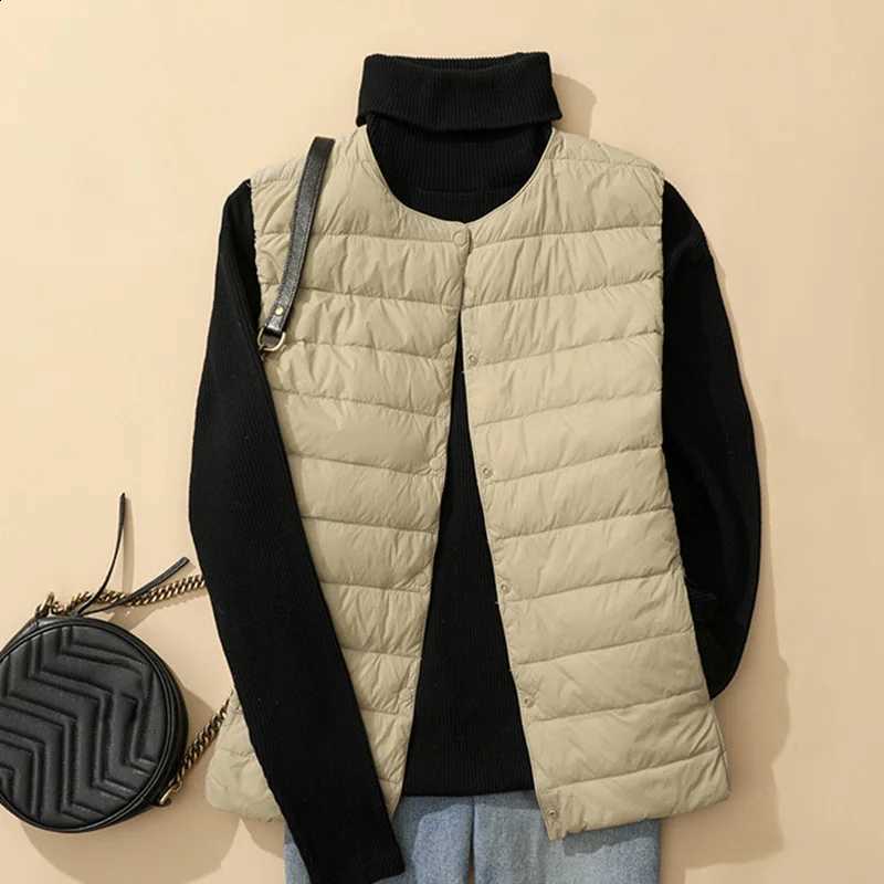 SEDUTMO Ultra Light Thin Duck Down Vest Women Quilted Winter Pocket Short Warm Basic Jacket Autumn Casual Waistcoat ED2060 H260917