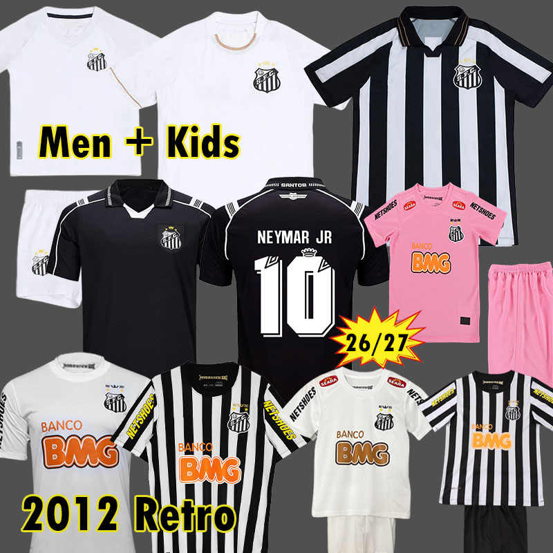 26 27 Santos Soccer Jersey 11 12 13 Neymar Jr Third Black Ganso Elano Borges Felipe Anderson Retro Santos 19 12 2011 2012 2013 Vintage Classic Footb