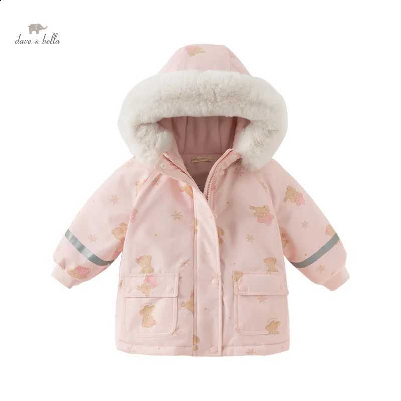 Cute Dave Bella Children Girls Tops Outerwear 2024 Autumn Winter Fashion Casual Sweet Overcoat Outdoor Warm DB4242805 J260917