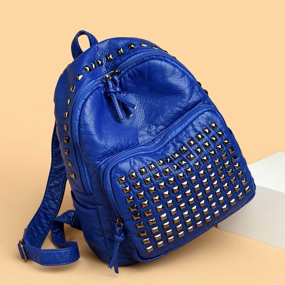 Cool Super Design Rivets Backpacks Soft Leather Large Capacity PU Backpacks Wear Resistant Punk Backpacks UnisexT260917