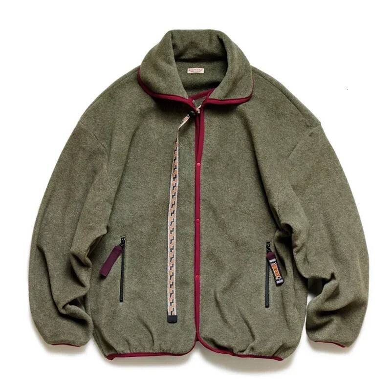 21AW KAPITAL Hirata Hohiro Two Color Fleece Embroidery Multifunctional Loose Long Sleeve Jacket Men's Japan Style 26Y0917