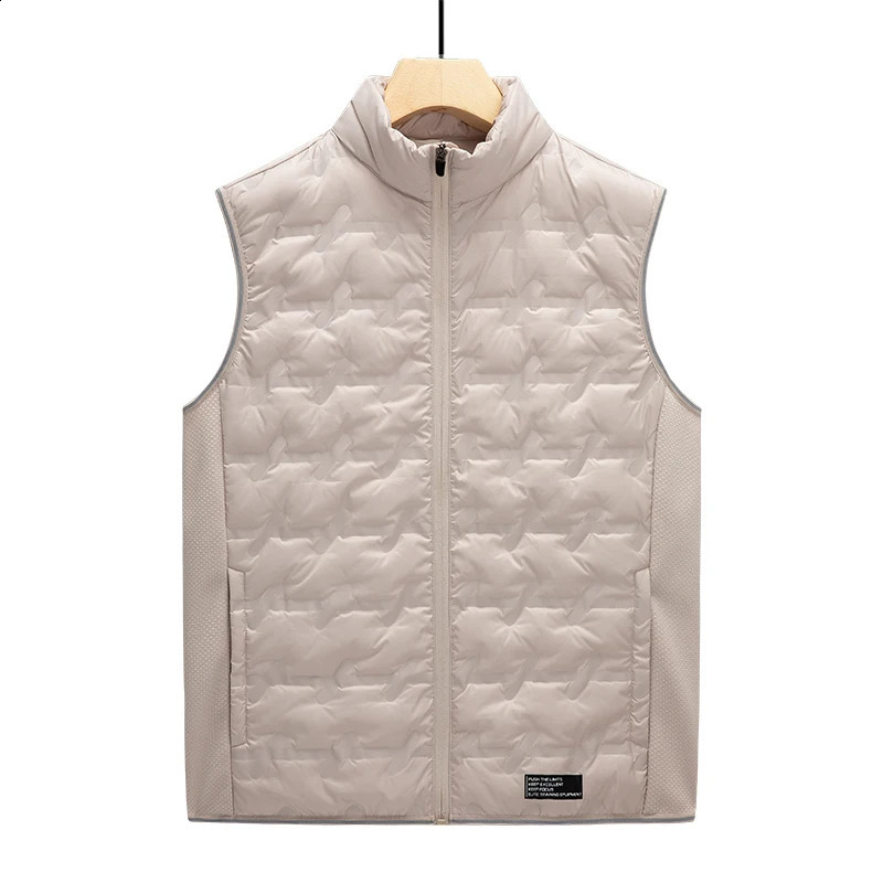 Warm Down Vest Jacket Men Autumn Winter Style Vest Fashionable Loose Stand Up Collar Vest Trendy Casual Warm Vest Jacket 260916