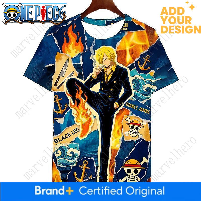 One Piece Summer 2026 Hot-Selling Printed Short-Sleeve Collection: Trendy Fashionable Anime Round-Neck T-Shirts for Teen Boys and Girls