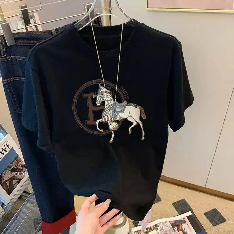Women's T Shirts White Ladies Summer Versatile Women Clothing Fashion Harajuku Personality Graphic Aesthetic Clothes Vintage Top
