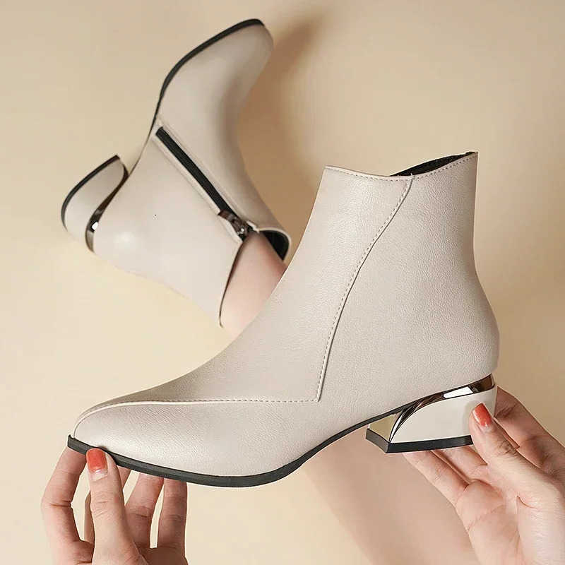 New Autumn Winter Woman Boots Women Shoes Ladies Low Heeled Ankle Boots Women Platform Warm Fleece Shoes Snow Boots Bottes D260917