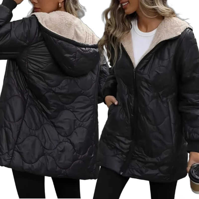 2026 Jackets Women's Hooded Winter Mid-Length Loose Casual Outerwear Comfortable Street Style Polyester Padded Parka Coat H260917