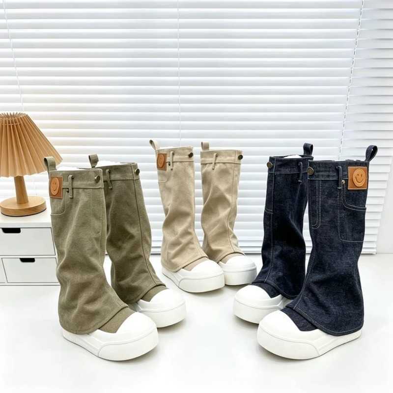 Pancake Thick-bottomed Pant Leg Boots for Women 2026 New Style Heightening Long Boots D260917