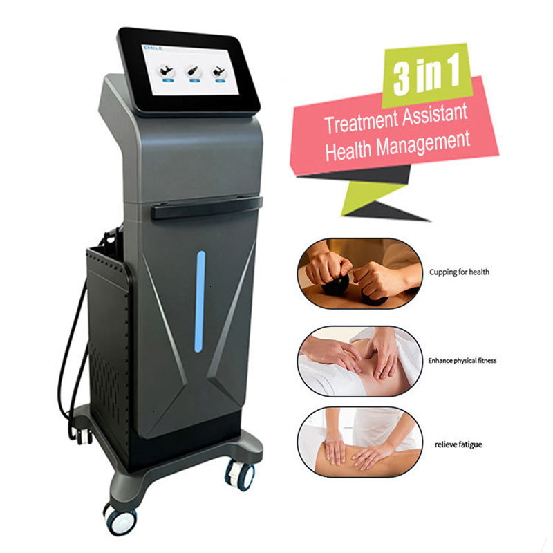 Professional 3 Handles Negative Pressure Cupping Gua Sha RF Deep Heat Body Contouring Slimming Machine for Waist Salon Spa Clinic Use