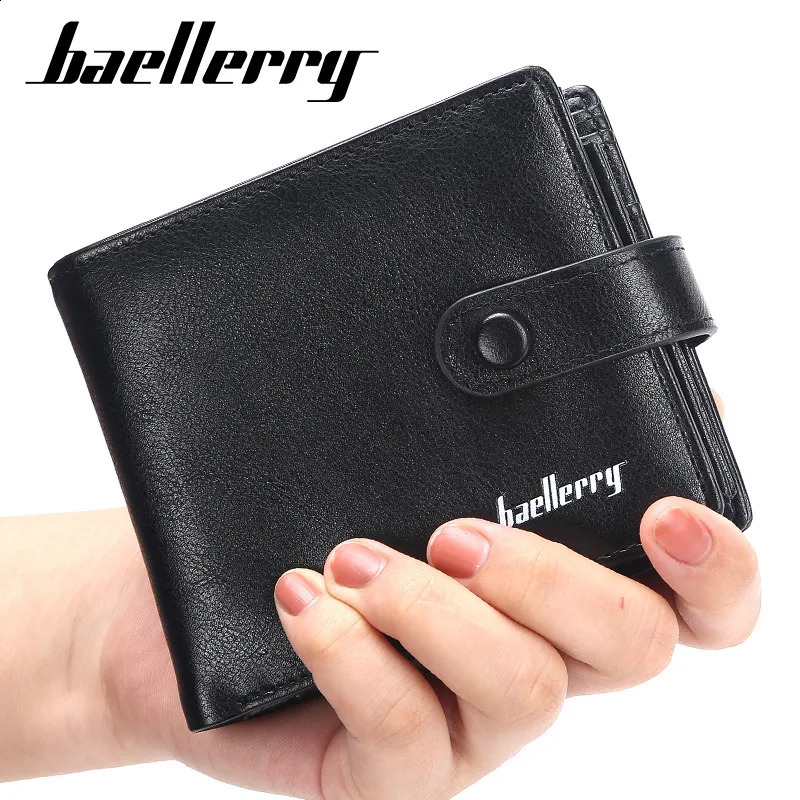 Baellerry Short Hasp Men Wallets 9 Card Holders h Leather Purse Solid Coin Pocket High Quality Male 260917