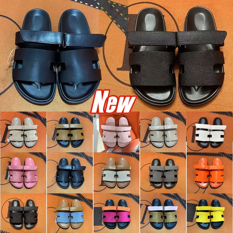 Designer H Summer Sandals Men Women Open Toe Velcro Slides Two Strap Platform Slippers Comfortable Casual Shoes Beach Travel Outdoor Footwear Daily