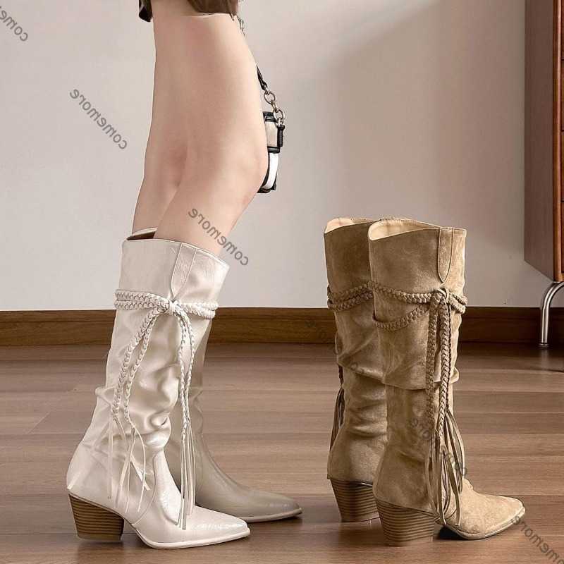 Comemore White Platform Knee High Boots Thick High Heels Shoes for Women fa1 Autumn Stacked Long Knight Botas Female D260917