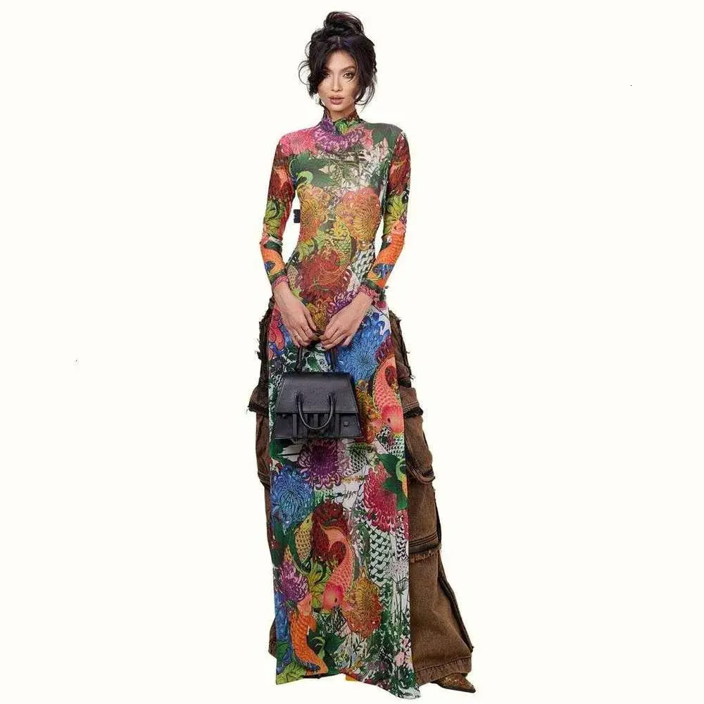 Women Casual Dress Koi Fish Springtime Forest Path Unique everyday Beauty Colorful Floral Print Sleeve T Shirt For Women Ins Style Long Outerwear To