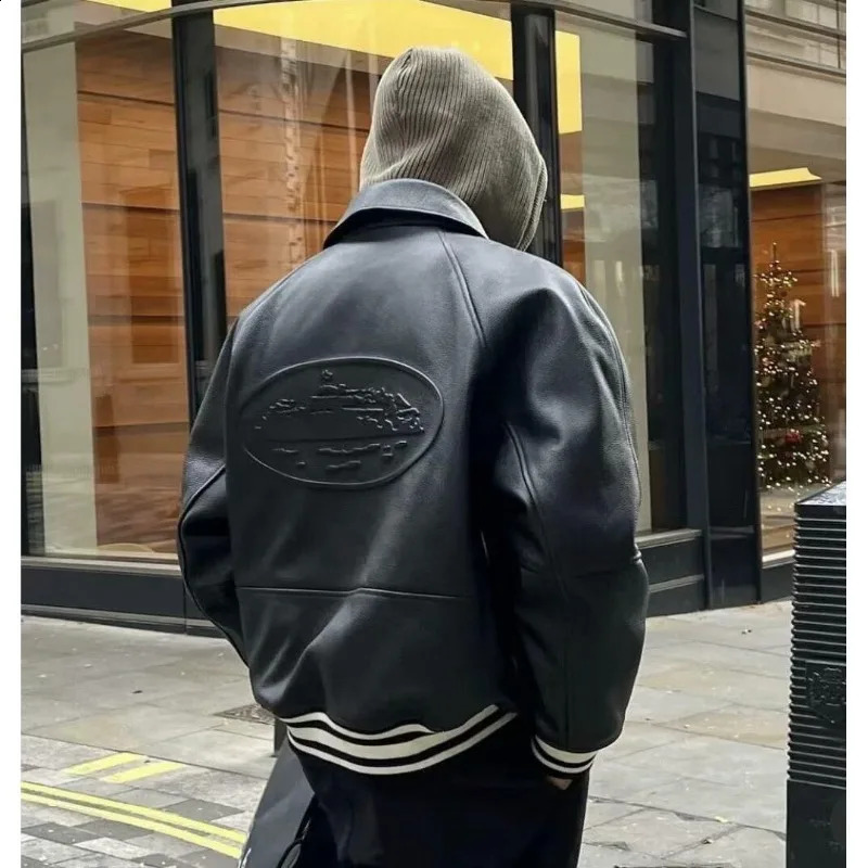 Streetwear Leather Bomber Jacets Men PU Trench Coats Windbreaker for Vintage Padded Jackets Winter Clothes 260916