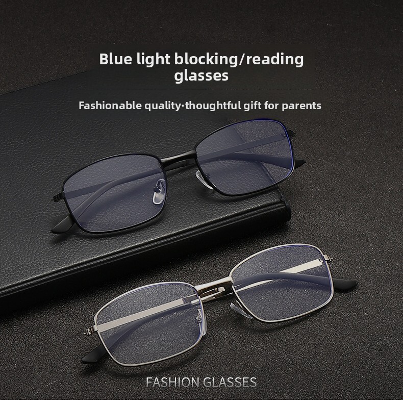 2025 Men's Anti-Blue Light Reading Wholesale Street Vendor Factory Black Women's Metal Frame Ultra-Light Resin Glasses