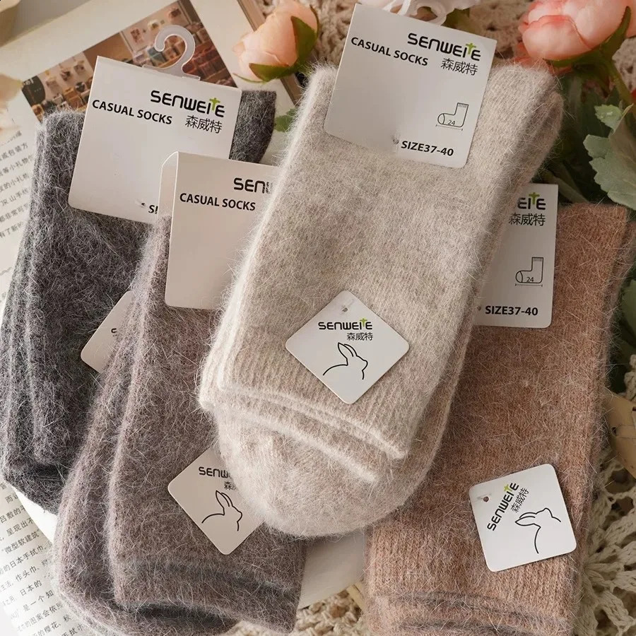 Sock Leisure Ankle Crew Fuzzy Autumn Winter Rabbit Fur Women Mid-calf Thickened Warm Soft Wool Socks 8W96 260917