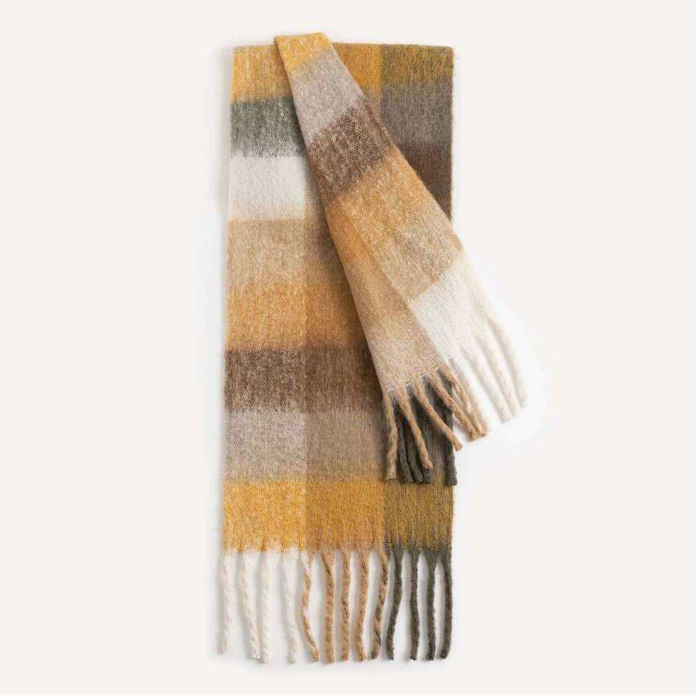 Winter Autumn New Thickened Mohair Plaid Scarf In Stock Liuxu Tonglu S260917MI41