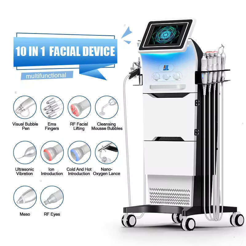 Ace Multifunction 10 Handles Oxygen Beauty Dermabrasion Device For Home Use Professional Deep Clean Treatments Enhance Skin Elasticity Machine