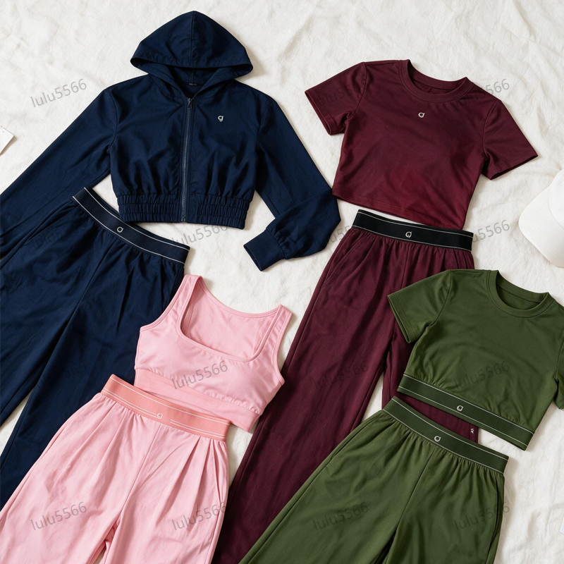 Yoga set hooded jacket womens clothes top flare pants tracksuit sports bra coat outfits ensemble running shorts trousers fitness alopilates gym sets