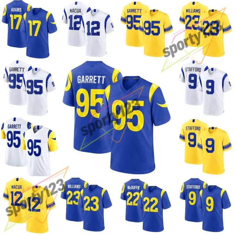 2026 Men's New Style Myles Garrett Football Jersey Stitched Matthew Kyren Williams Puka Nacua S-3XL