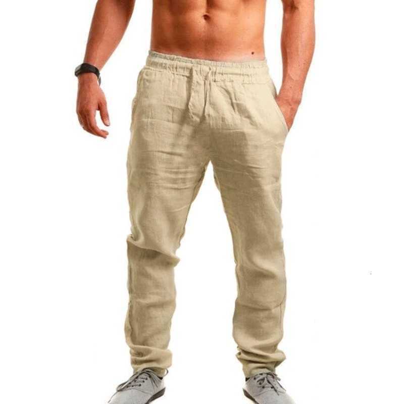 Men New Arrival Cotton Linen Trousers Summer Drawstring Waist Dual Pockets Thin Breathable Fashion Loose Daily Outdoor Casual LoT260917