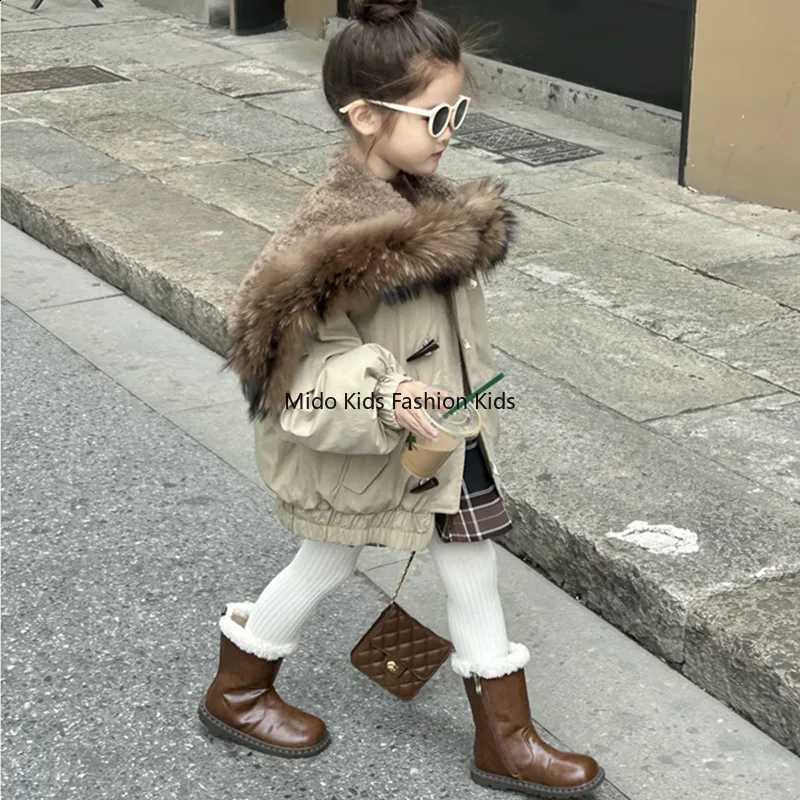 Design Winter New Girls' Korean-Style Faux Fur Padded Coat Stylish Trendy Thickened Padded Coat Baby Girls Children's Clothing J260917